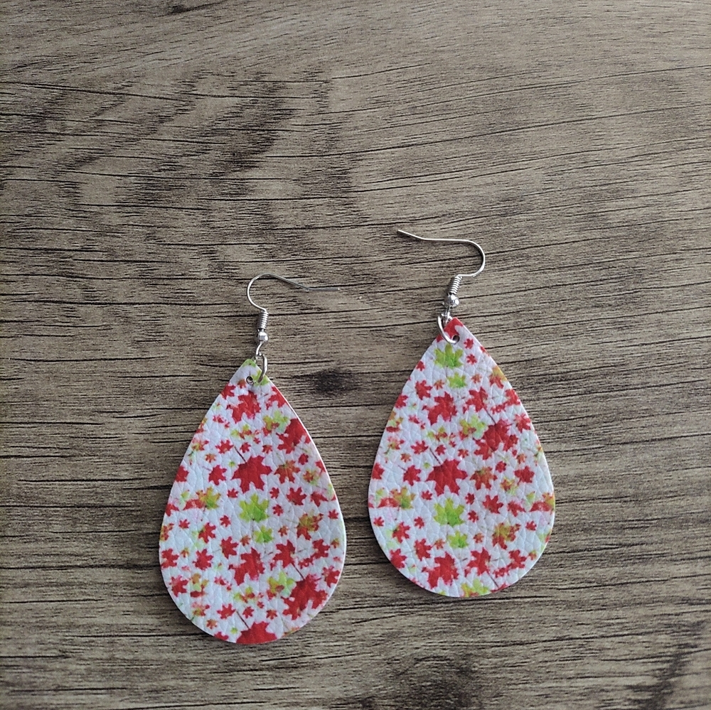 NWT Fall Faux Leather Earrings